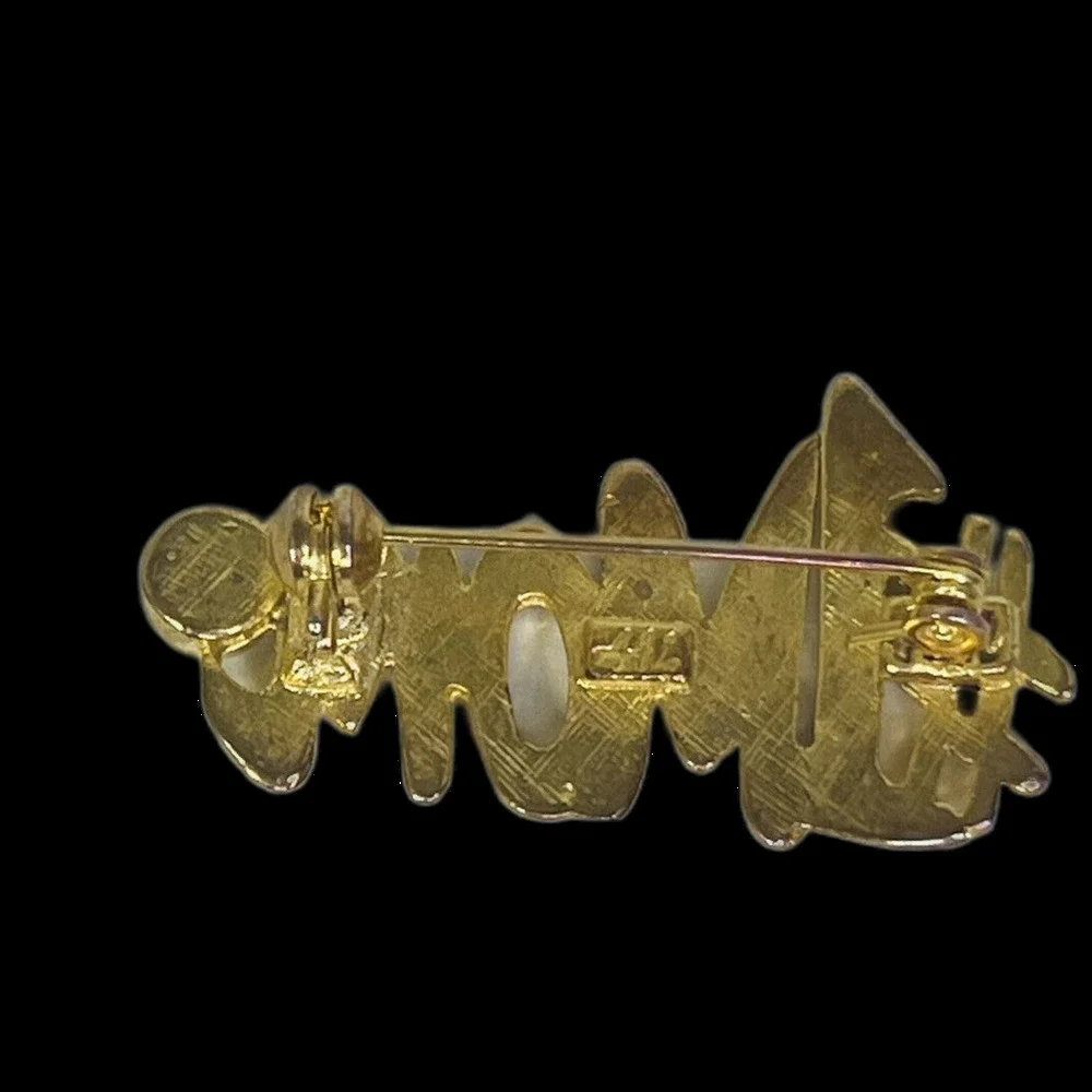 #1 MOM Gold Tone Vintage Brooch Pin 2